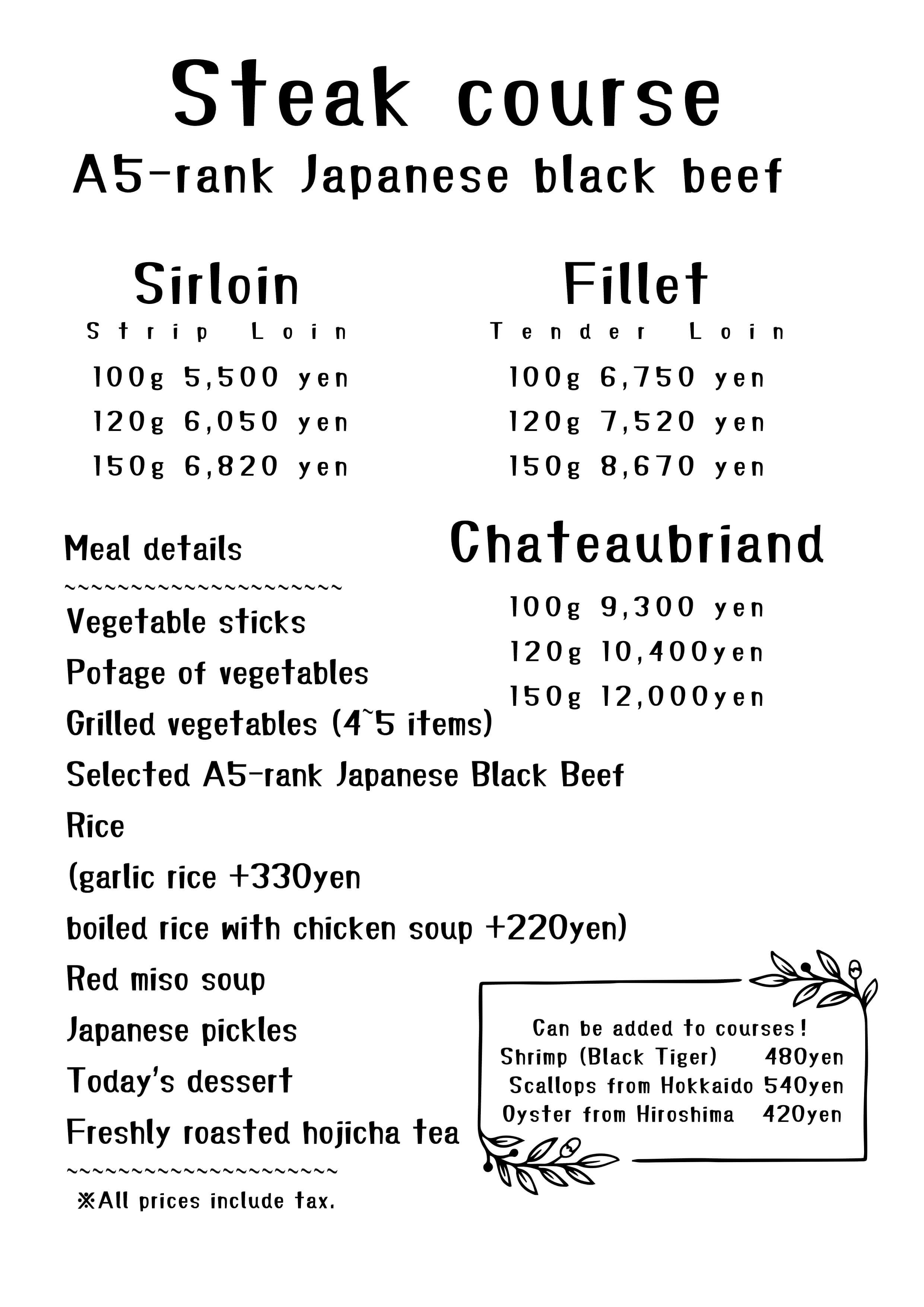 GRAND MENU